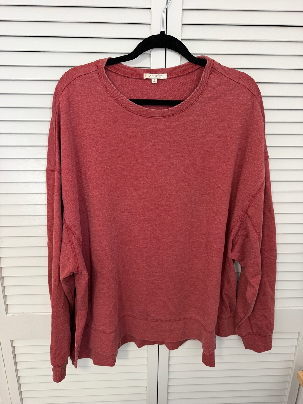 Z Supply Washed Brick Red Crewneck Weekender Pullover Size XL